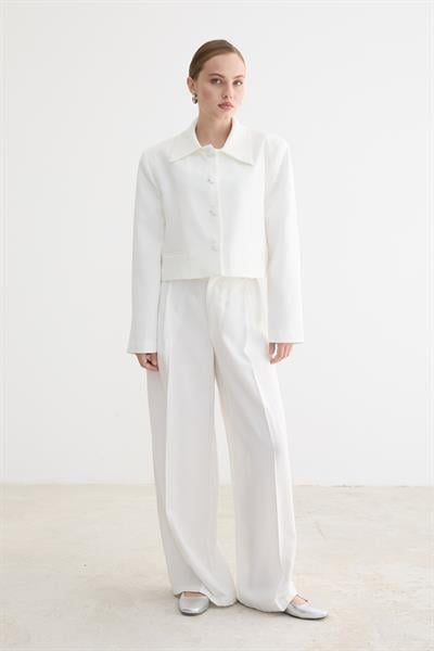 HÜRREM KUMAŞ KADIN CEKET EKRU