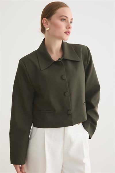 HÜRREM KUMAŞ KADIN CEKET HAKİ