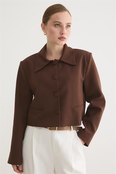 HÜRREM KUMAŞ KADIN CEKET KAHVE