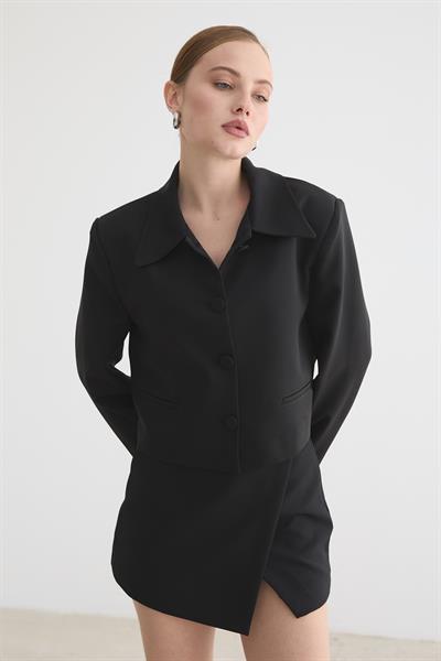 HÜRREM KUMAŞ KADIN CEKET SİYAH