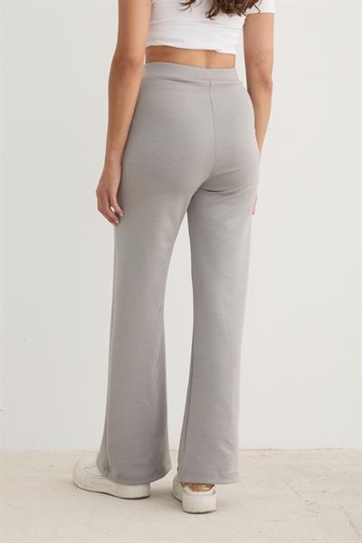 Kadın Beli Lastikli Çımalı Pantolon GRİ