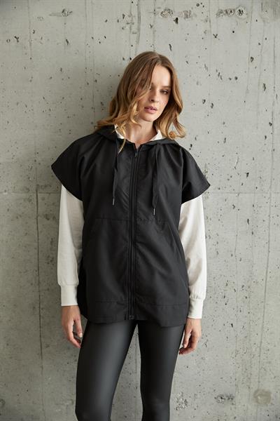 Kadın Garni Detaylı Sweatshirt EKRU-SİYAH