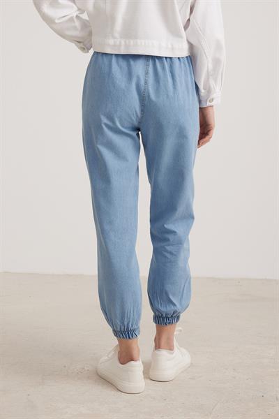 Kadın Lastikli Mavi Kot Pantolon BLUE