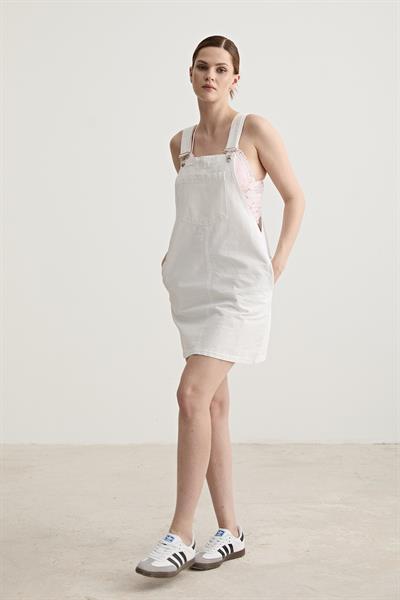 Kadın Mini Salopet Elbise BEYAZ