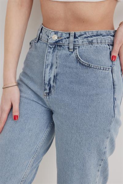 Kadın Mom Jean Pantolon BLUE