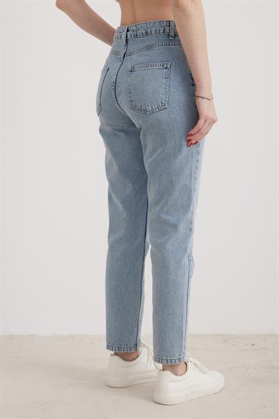 Kadın Mom Jean Pantolon BLUE