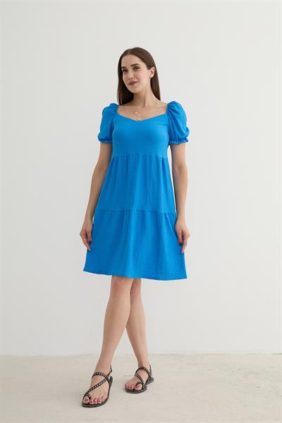 Karpuz Kol Detaylı Kısa Elbise SAKS