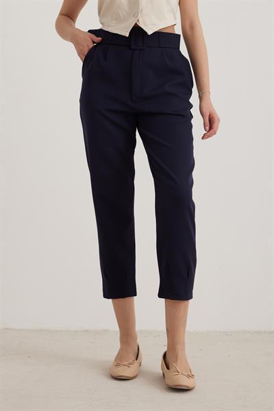 Kemer Detaylı Kadın Pantolon LACİVERT