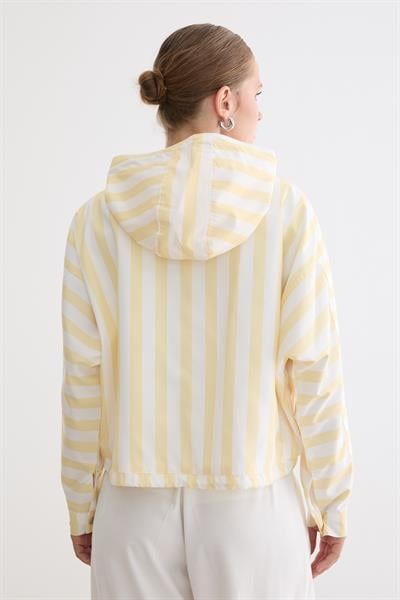 Marine Çizgili Kapüşonlu Ceket SARI ÇİZGİLİ