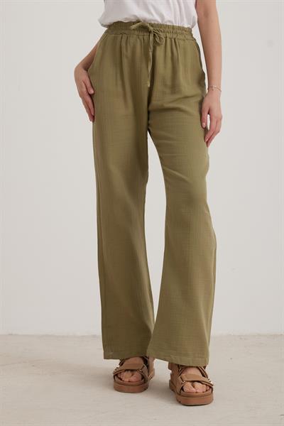 Müslin Salaş Kadın Pantolon HAKİ