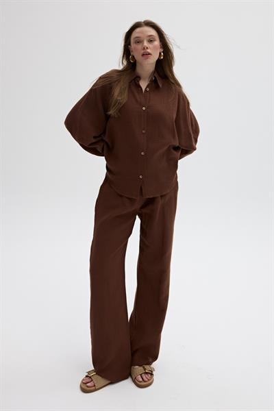 Müslin Salaş Kadın Pantolon KAHVE