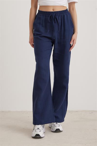 Müslin Salaş Kadın Pantolon LACİVERT