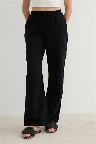 Müslin Salaş Kadın Pantolon SİYAH