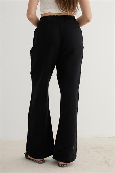 Müslin Salaş Kadın Pantolon SİYAH