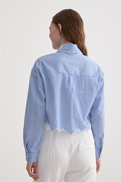 Nakış Detaylı Çizgili Gömlek ÇİZGİLİ