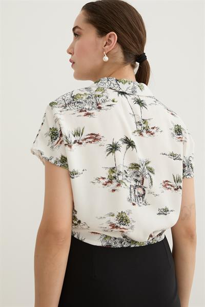 Önden Bağlamalı Kot Gömlek BUZ MAVİ