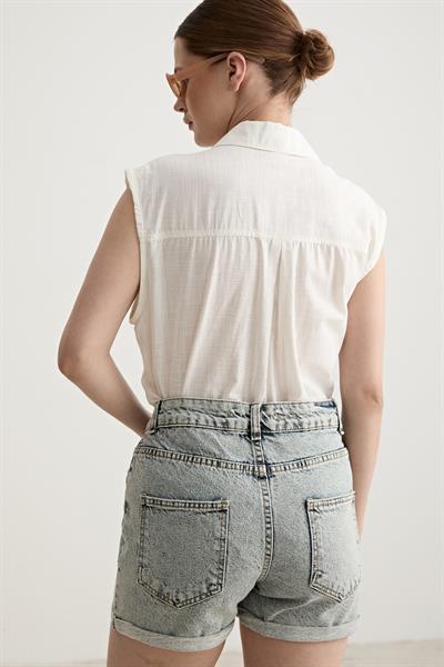 Oversize Kolsuz Gömlek EKRU