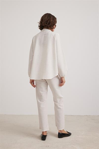 Taş İşlemeli Keten Ceket TAŞ