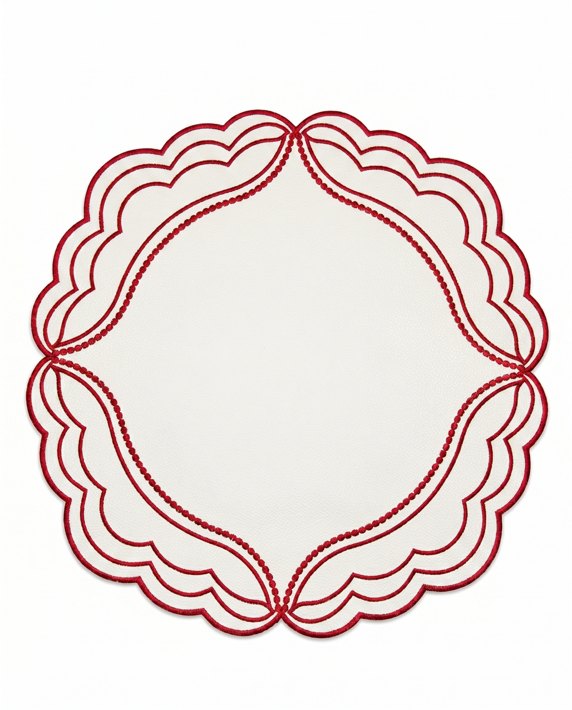 Frame 2li Deri Amerikan Servis Krem - Bordo