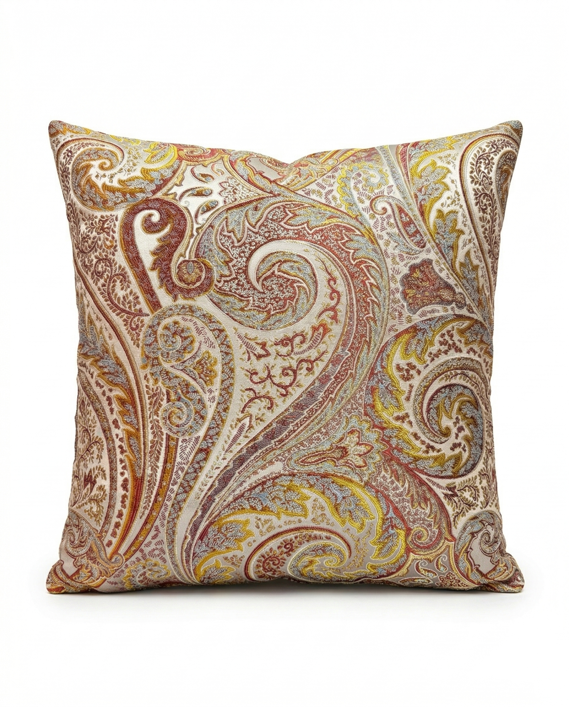 Paisley Kırlent Kılıfı Ekru