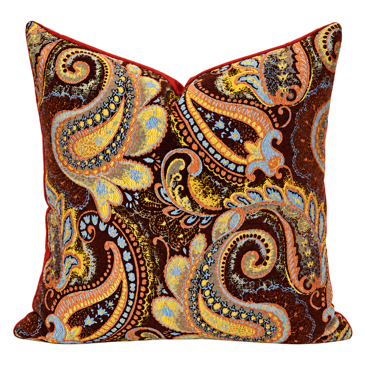 Paisley Kırlent Kılıfı Kahverengi