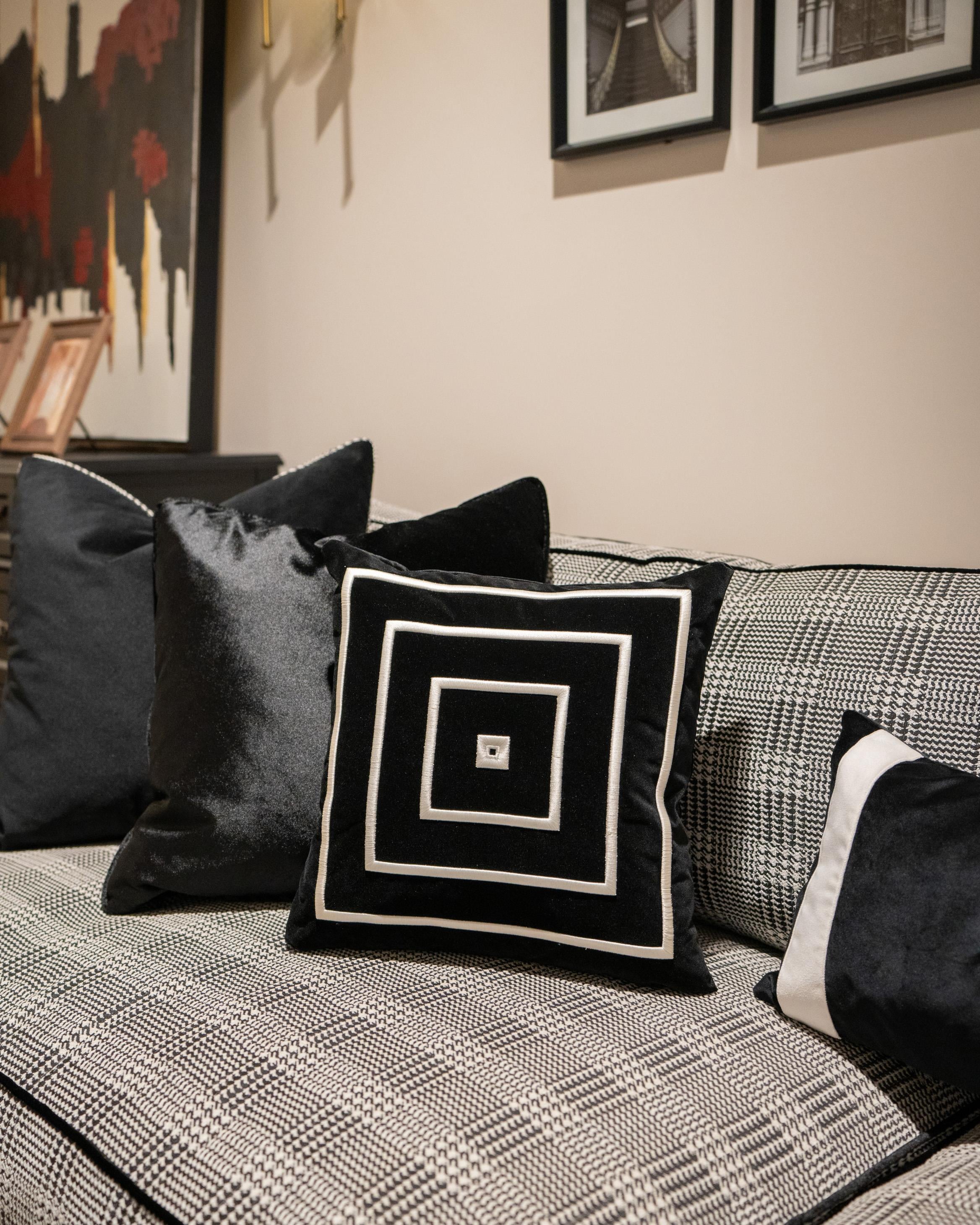 Refcrea Nakışlı Kırlent Kılıfı Kare Model     