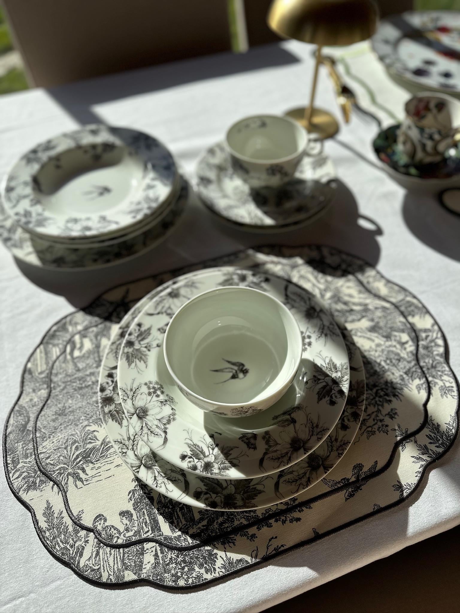 Toile De Jouy 2'li Amerikan Servis Antrasit-Siyah