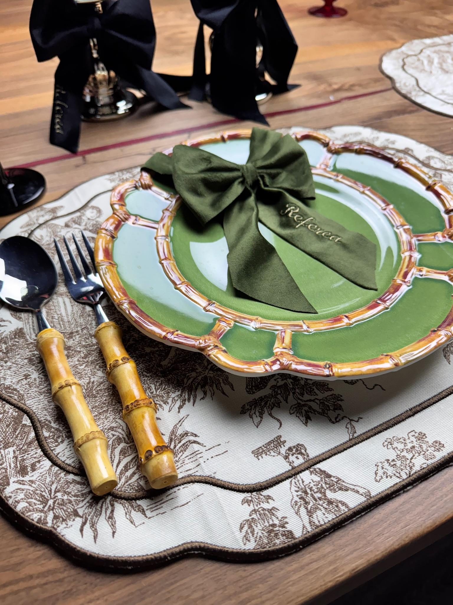Toile De Jouy 2'li Amerikan Servis Kahverengi