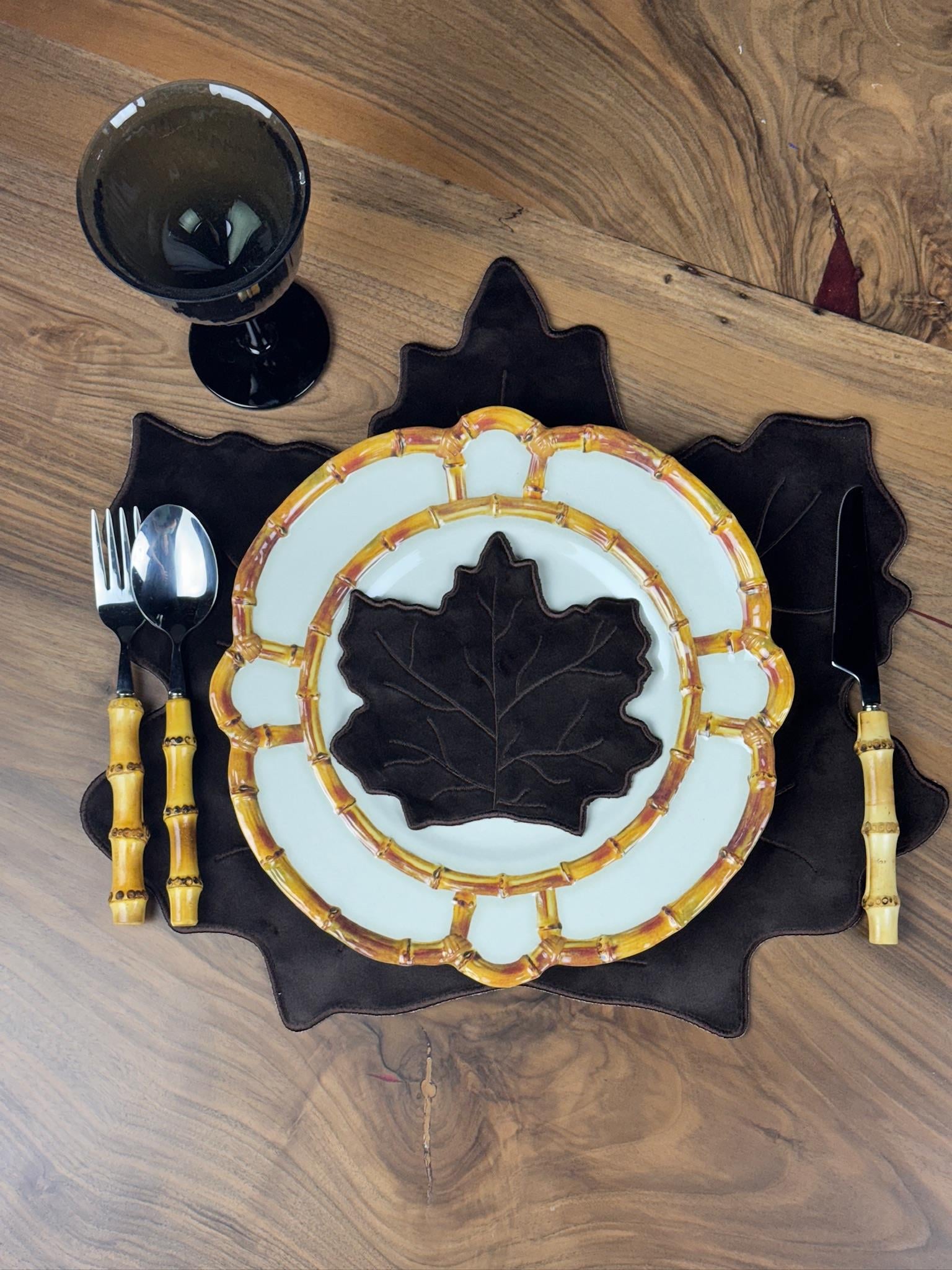 Yaprak 2'li  Kokteyl Peçetesi Siyah  