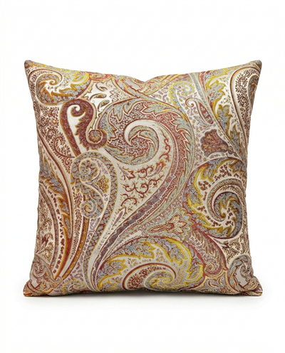 Paisley Kırlent Kılıfı Ekru