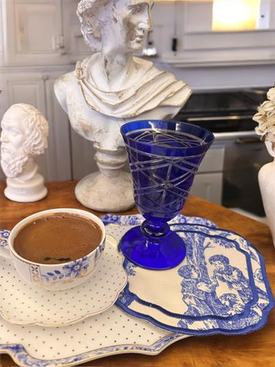 Toile De Jouy Kokteyl Peçetesi Mavi