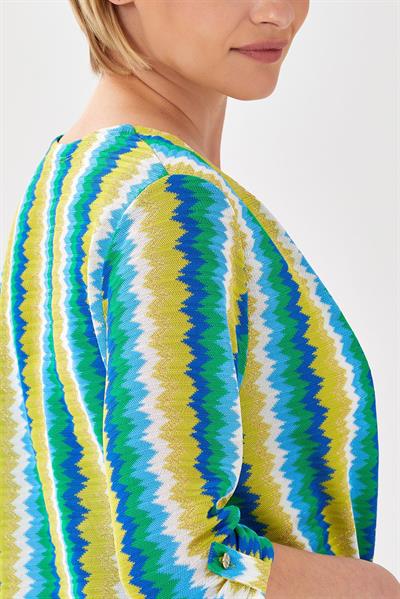 3/4 Kol Zigzag Desenli Cepli Hırka 024-4409