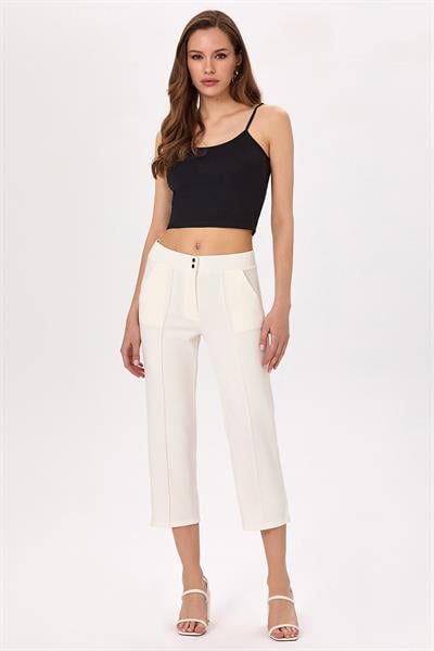 Beli Çıtçıtlı Cep Detaylı Pantolon 025-2015