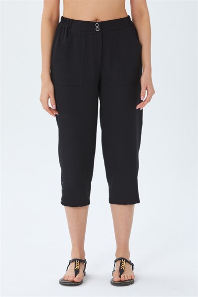 Beli Çıtçıtlı Paçası Kuşgozu Detaylı Pantolon 026-3509