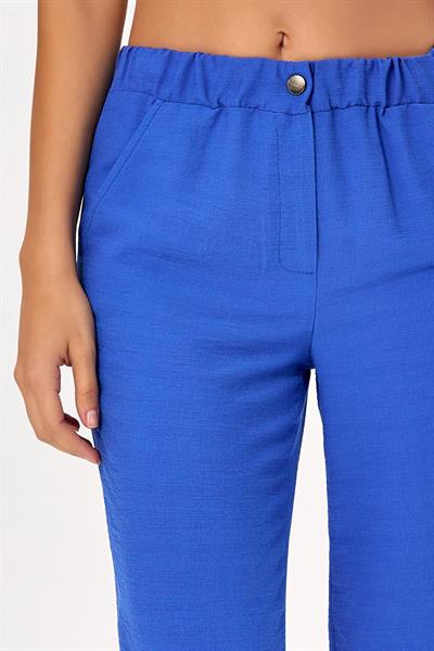 Beli Çıtçıtlı ve Lastikli Cepli Pantolon 025-3506