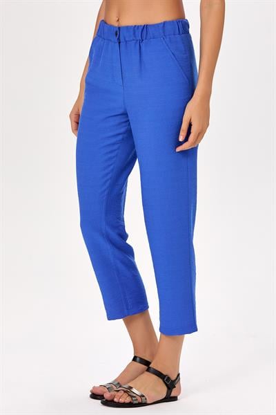 Beli Çıtçıtlı ve Lastikli Cepli Pantolon 025-3506