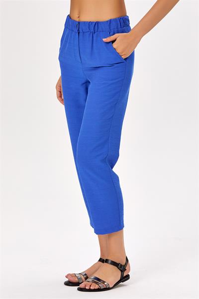 Beli Çıtçıtlı ve Lastikli Cepli Pantolon 025-3506