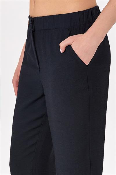 Beli Çıtçıtlı ve Lastikli Cepli Pantolon 025-3506