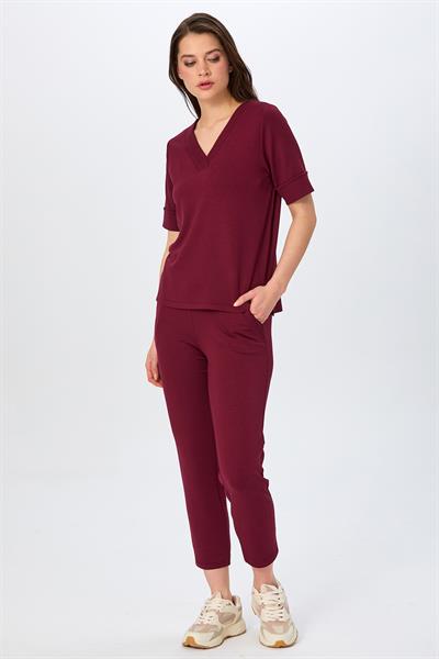 Beli Lastikli Cebi Nervür Detaylı Pantolon 026-2115