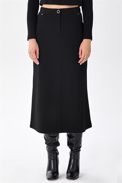 Beli Lastikli Cep Detaylı Etek 256-2012