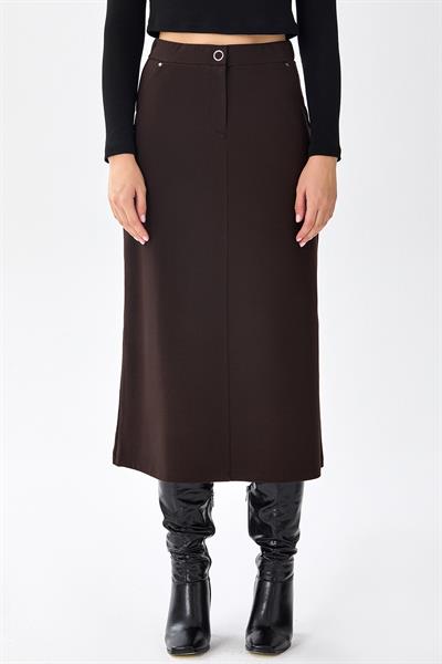 Beli Lastikli Cep Detaylı Etek 256-2012