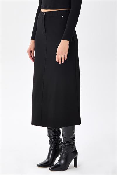 Beli Lastikli Cep Detaylı Etek 256-2012