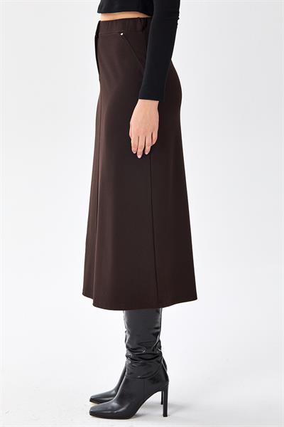 Beli Lastikli Cep Detaylı Etek 256-2012