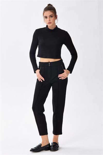 Beli Lastikli Cepleri Şerit Detaylı Pantolon 256-2001