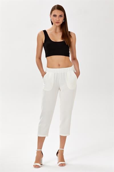 Beli Lastikli Cepli Capri Pantolon 024-3507
