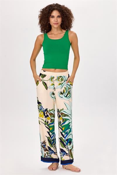Beli Lastikli Cepli Desenli Pantolon 025-3513