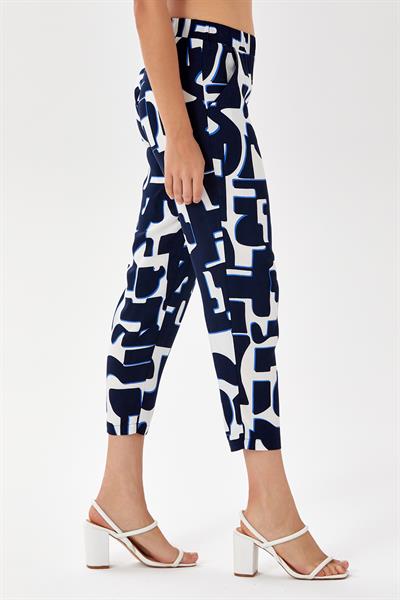 Beli Lastikli Cepli Desenli Pantolon 024-3513