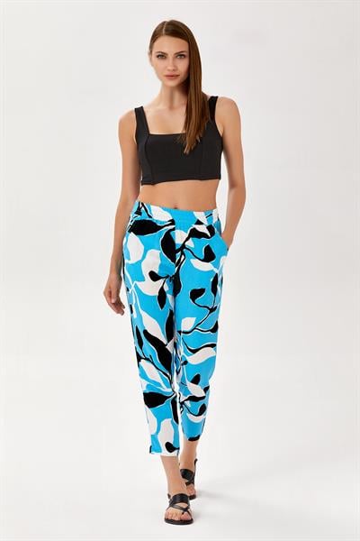 Beli Lastikli Cepli Desenli Pantolon 024-3512