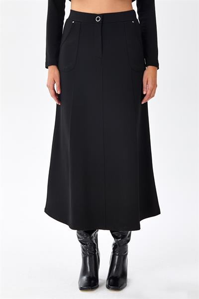 Beli Lastikli Cepli Kloş Etek 256-2013