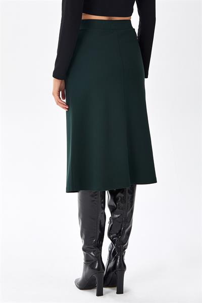 Beli Lastikli Çıtçıtlı Cep Detaylı Etek 256-2011